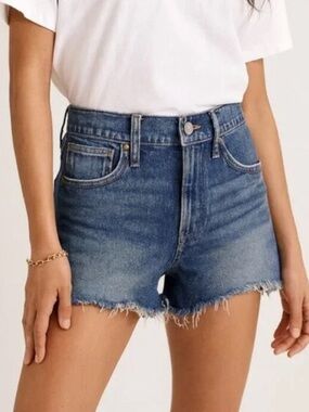 Madewell High-Rise Denim Cutoff Shorts Blue Jean Distressed